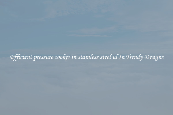 Efficient pressure cooker in stainless steel ul In Trendy Designs