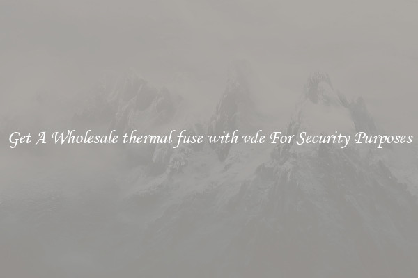 Get A Wholesale thermal fuse with vde For Security Purposes