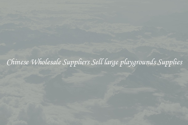 Chinese Wholesale Suppliers Sell large playgrounds Supplies
