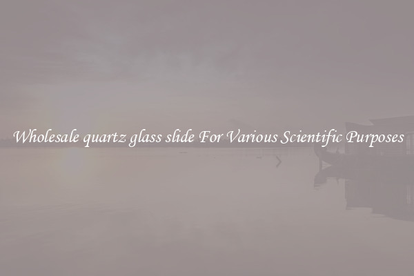 Wholesale quartz glass slide For Various Scientific Purposes