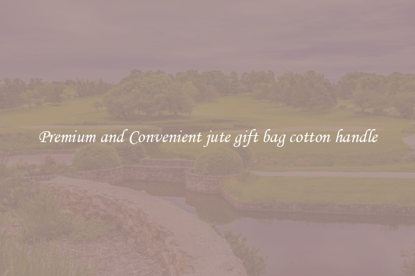 Premium and Convenient jute gift bag cotton handle