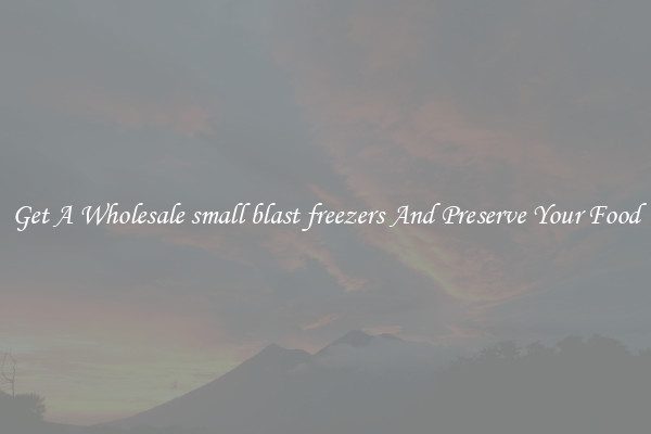Get A Wholesale small blast freezers And Preserve Your Food
