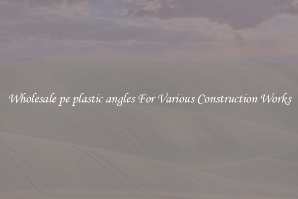 Wholesale pe plastic angles For Various Construction Works